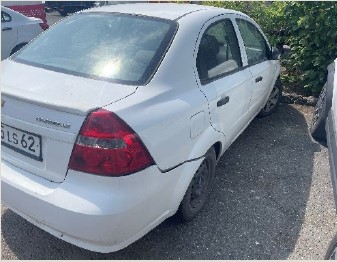 Ավտոմեքենա՝ CHEVROLET AVEO 1.2   Թողարկման տարեթիվը՝ 2010թ. Նույն. համարը`KL1SF69DJAB142678 Վկայագիր՝ YB906231 Պետհամարանիշը՝ 255 LՏ 62